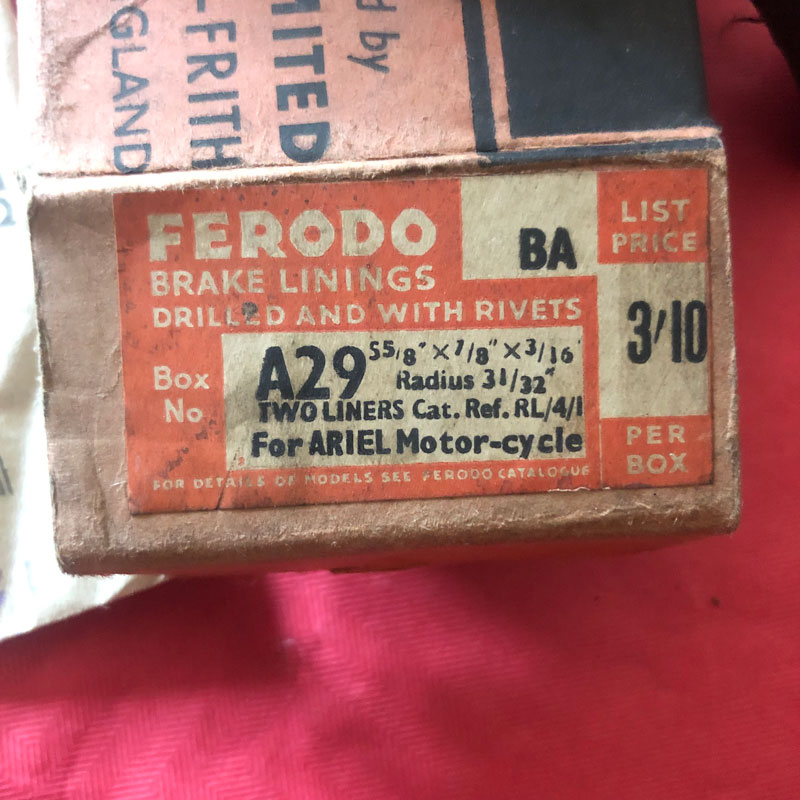 Ariel 250cc 1930's / 40's 'WD' Brake Linings - A29 – Image 2