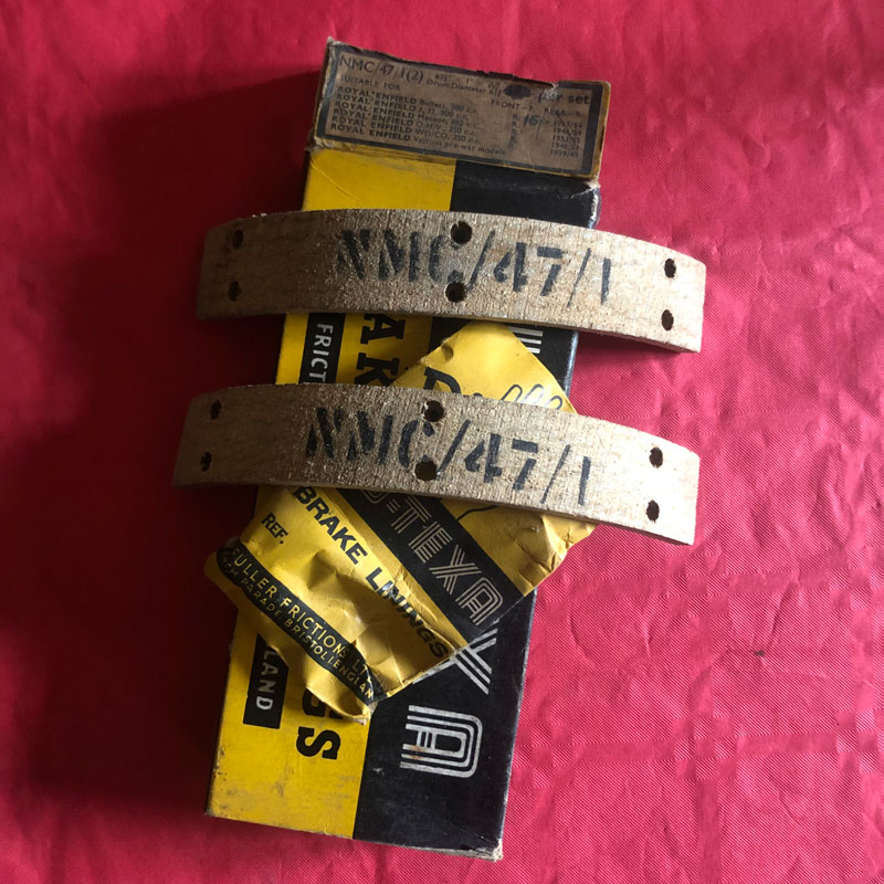 Royal Enfield Bullett, J, Meteor, WD/CO Brake Linings - NMC/47/1