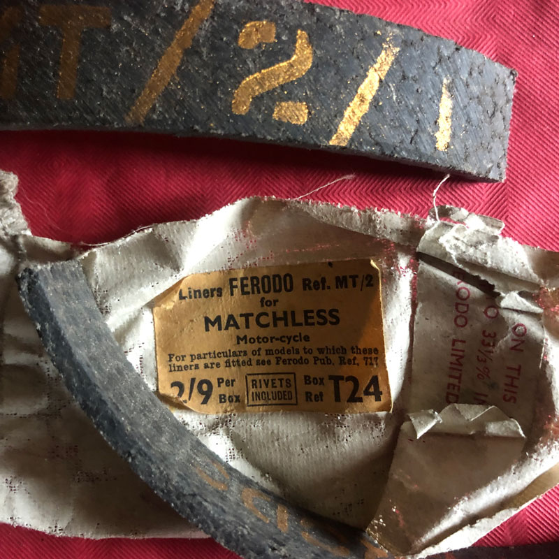 Matchless F/7 & F/4 Vintage Motorcycle Brake Linings - MT/2/1