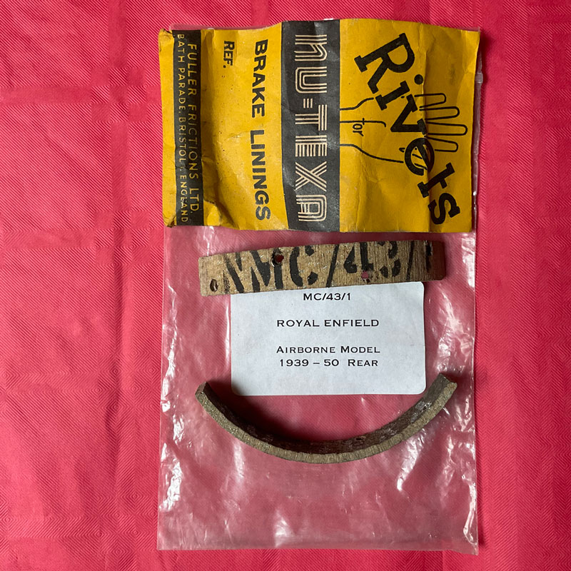 Royal Enfield RE ‘Two Stroke’ & ‘Airborne’ Brake Linings (NMC/43/1)